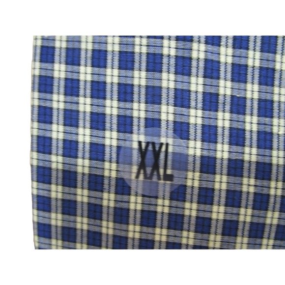 Mens Saddlebred Easy Care Navy Yellow Windowpane Mini Check XXL Shirt New - Picture 6 of 12